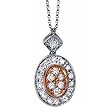 Two Tone Double Sphere Diamond Pendant Necklace