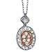 Two Tone Double Sphere Diamond Pendant Necklace