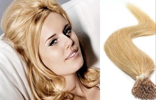 Kertain Fusion?Hairup 17" Inch I-tipped Pre Bonded Human Hair Extensions 100s, #24 Natural Blonde [1 Set Weight: 40-50 Grams,120-150 Gram for Full Head Volume Set]