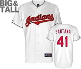 Carlos Santana Jersey: Big & Tall Majestic Home White Replica Cleveland Indians Jersey