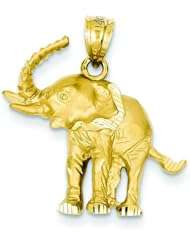 14K Yellow Gold Elephant Pendant Pendant FindingKing