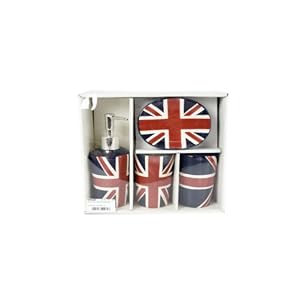 Set de salle de bain british London avec le drapeau anglais Union Jack