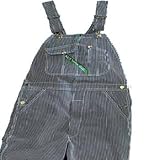 Key Industries Hickory Stripe Zipper Fly Hi Back Bib Overall