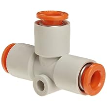 SMC KQ2T07-00A PBT Push-to-Connect Tube Fitting, Union Tee, 1/4" Tube OD