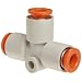 SMC KQ2T PBT Push-To-Connect Tube Fitting, Union Tee, 1/4" Tube OD
