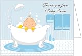 Bath Time Boy Baby Thank You Cards - Set of 20