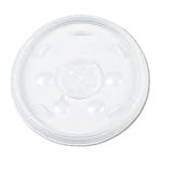 Dart Plastic Lids for 16-oz. Hot/Cold Foam Cups, Slip-Thru Lid, White,