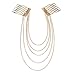 Womdee(TM) Vintage Gothic Style New Ladies Metal Chain Fringe Tassel Hair Comb Cuff Head Hair Band-Gold With Womdee Accessory