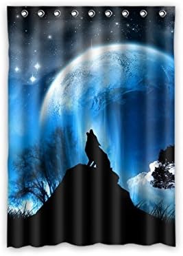 Customize Wolf Window Curtain for Living Room, Bedroom, and Kids Rooms Polyester Window Curtain 52"x72"(One Piece)