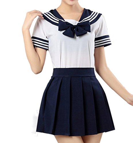 WenHong Japan School Uniform Dress Cosplay Costume Anime Girl Lady Lolita