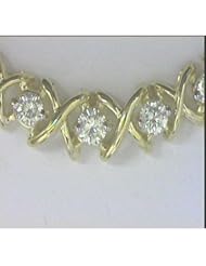 14K Yellow Gold Diamond XO Necklace