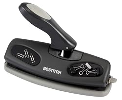 Stanley Bostitch 2 to 7-Hole Adjustable Hole Punch with Swivel Handle, 25 Sheet Capacity, Black (HPK7-ADJ)
