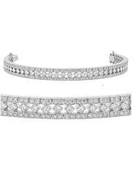 Diamond Bracelet - Vintage Style Tennis Bracelet in 18k White Gold