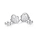 Precious Time Jewelry Jasmine Flower 925 Sterling Silver Stud Earrings for Women