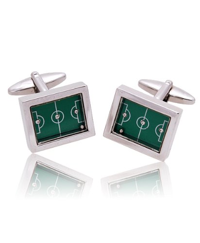 Green Soccer field Sports Novelty Cufflinks