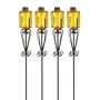 18" Mini Decorative Glass Garden Lamp Torches Yellow 4 Pack