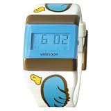 Wize & Ope Unisex WO-UNI-5 Universe Digital Blue Dial Print White Strap Chocolate Slide Watch