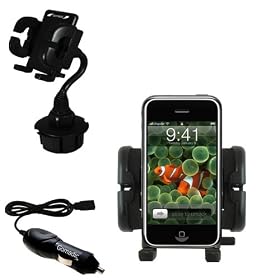Apple iPod touch Auto Cup Holder with Car Charger - Uses Gomadic TipExchange