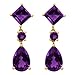 14k Yellow Gold Pear and Square Shaped Amethyst title=