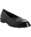 Gucci black patent script logo rubber lug loafers