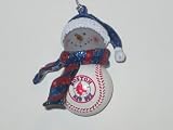 BOSTON RED SOX 2.5" Striped Snowman with Scarf Home Run Baseball Christmas Ornament
