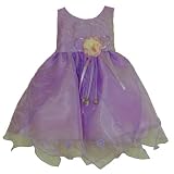 Baby Girls Dress - Lilac Organza Flower Petals With Hat (6M-18M)