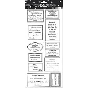 Me & My Big Ideas Sayings Stickers 5-1/2 Inch by 12 Inch Sheet Packaged, Friendship Quotes