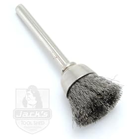Steel Wire Brush - 1-5/8" L - 1/8" Shaft - 3/8" x 9/16"