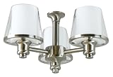 Three Light Ceiling Fan Glass Light Kit in Chrome