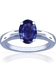 Platinum Oval Cut Purple Sapphire Solitaire Ring
