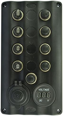 MyBest MA023 Splash-Proof 4 Gang Boat Toggle Switch Panel Cig Socket & Voltmeter