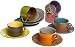 Yedi Houseware Classic Coffee and Tea Siena Teacups and Saucers, Set of 6