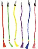 6 Retro 80s Costume Braided Hair Extension with Beads