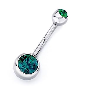 Pugster Mothers Day Gifts Ball Cap December Birthstone Blue Zircon Crystal Body Jewelry