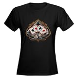 Artsmith, Inc. Women's Dark T-Shirt Four of a Kind Poker Spade - Card Player