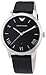 Armani AR1611 Mens Classic Retro Stainless Steel Case Leather Strap Black Tone Dial