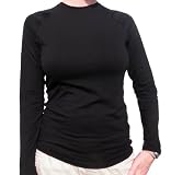 Womens Wicking LongSleeve Organic Cotton Shirt  Black  Medium