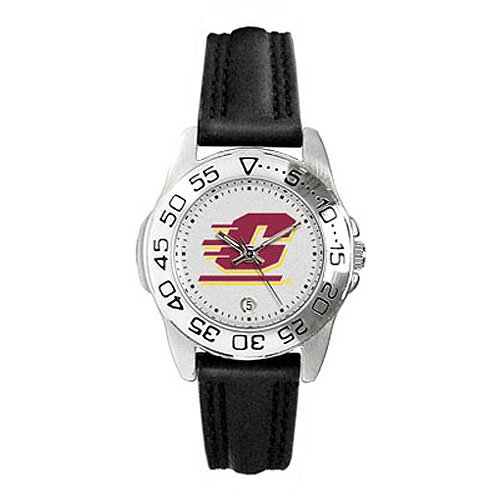 Central Michigan Chippewas Suntime Ladies Sports Watch w/ Leather Band - NCAA College Athletics
