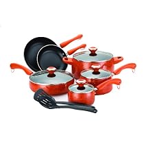 Paula Deen Signature Porcelain 12-Piece Cookware Set, Orange