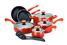 Paula Deen Signature Porcelain 12-Piece Cookware Set Orange