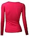 Doublju Womens Fitted Long Sleeve V-Neck Thermal T-Shirt