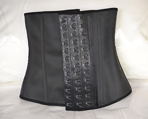 Deportiva Sport Latex 3 Hooks Waist Cincher Body Shaper - (Black, M/34)