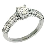 14k White 1.21 Ct Diamond Engagement Ring - Size 7.0