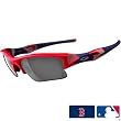 Oakley Boston Red Sox Flak Jacket XLJ Men's Special Editions Major League Baseball Lifestyle Sunglasses/Eyewear w/ Free B&F Heart Sticker Bundle - Red/Black Iridium