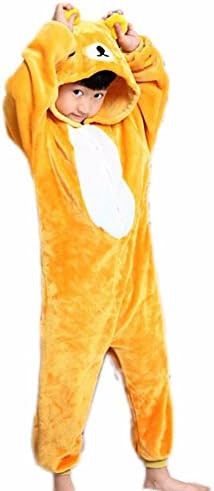 YEESOO Kid Pajamas Child Unisex Cosplay Animal Costume Onesie Bear M