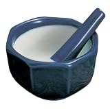 4 1/2" Octaganol 79LC Porcelain Mortar & Pestle, Cobalt