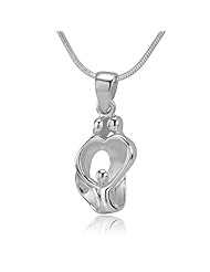 925 Sterling Silver Family Love Parents and Child 3-D Pendant with Sterling Silver Necklace Chain 18, Fashion Jewelry for Women and Teens - Nickel Free