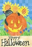 Toland Decorative Flag Standard Size 28x40 Halloween Cat #2369