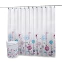 Bathroom Collapse Hamper and Shower Curtain Set with Flower Design - 12149-12040