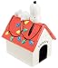 Peanuts Schulz Snoopy Christmas Dog House Ceramic Cookie Jar
